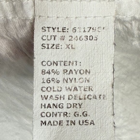 Cut Loose White Crinkle Long Sleeve Blouse, XL - Picture 9 of 9